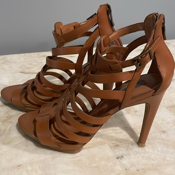 Saks ankle cage/gladiator heels. Worn twice. - Picture 4 of 10